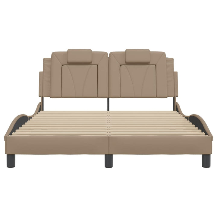 sengeramme Viana med LED uden madras 120x200 cm cappuccinofarvet