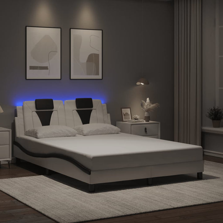 sengeramme Viana med LED uden madras 120x200 cm hvid og sort
