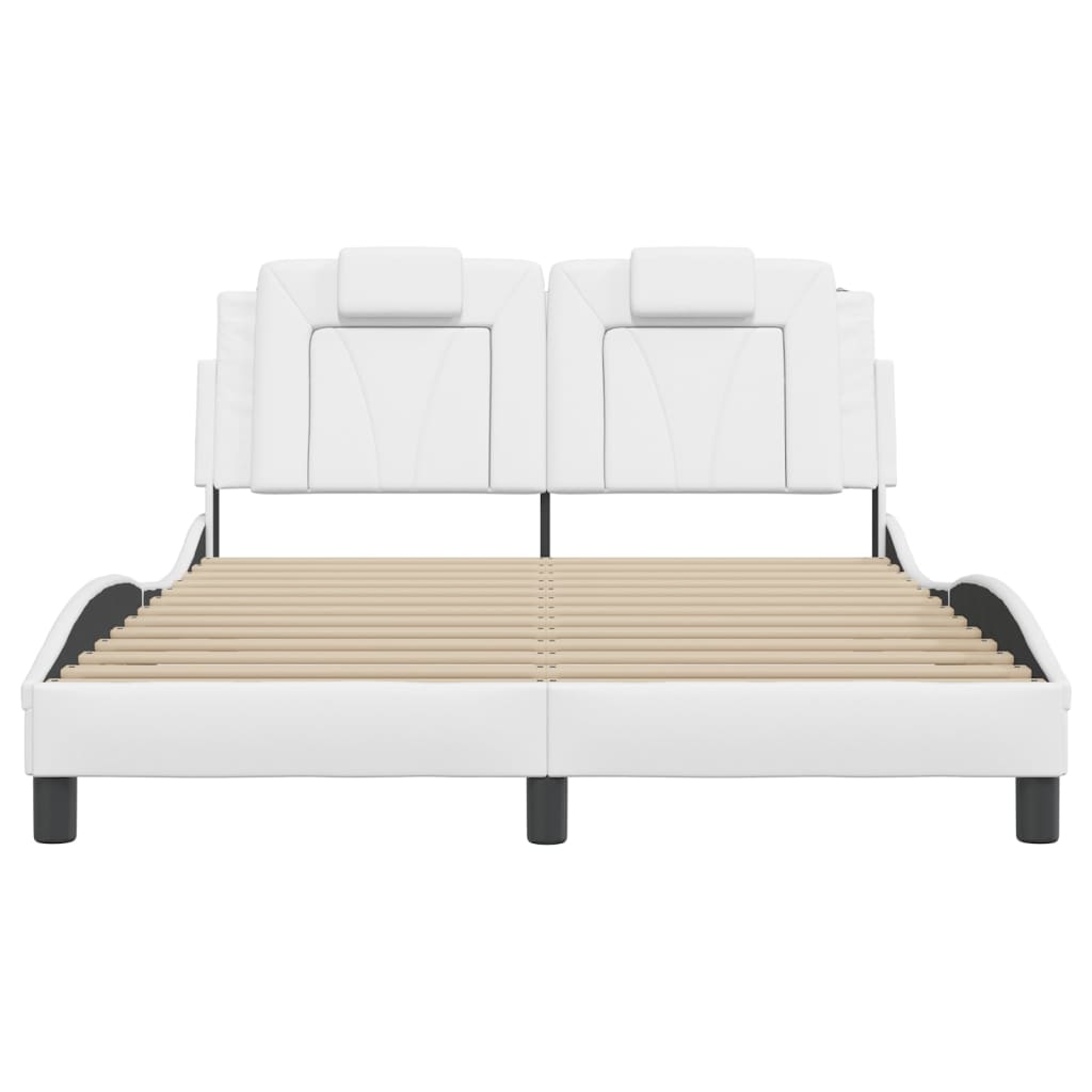 sengeramme Viana med LED uden madras 140x190 cm hvid