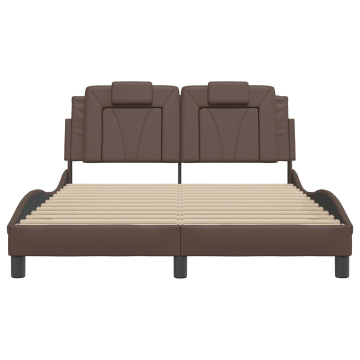 sengeramme Viana med LED uden madras 140x190 cm brun