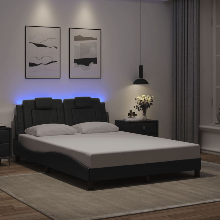 sengeramme Viana med LED uden madras 140x190 cm grå