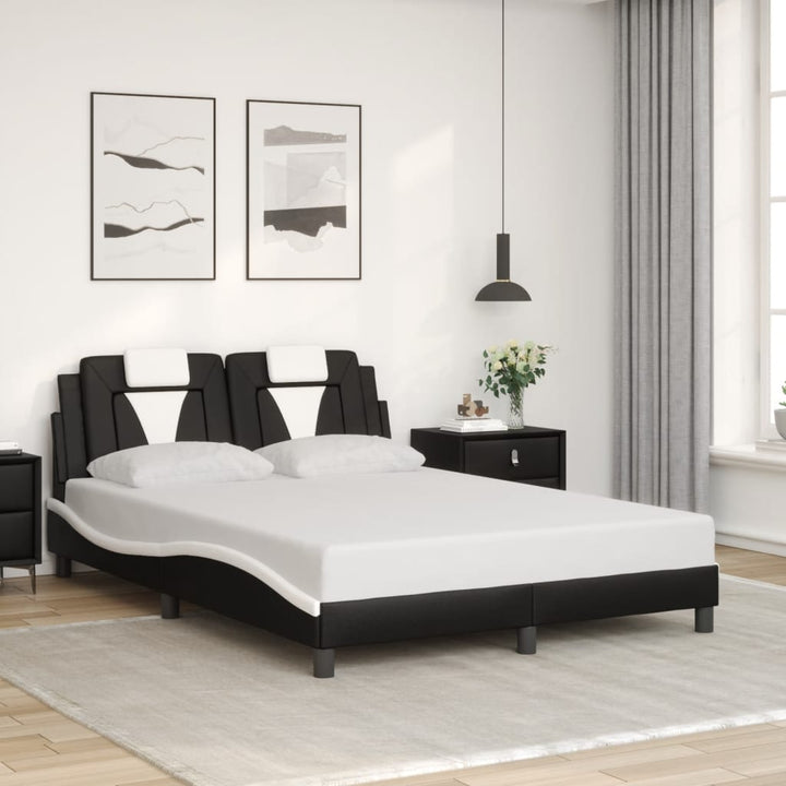 sengeramme Viana med LED uden madras 100x190 cm sort og hvid