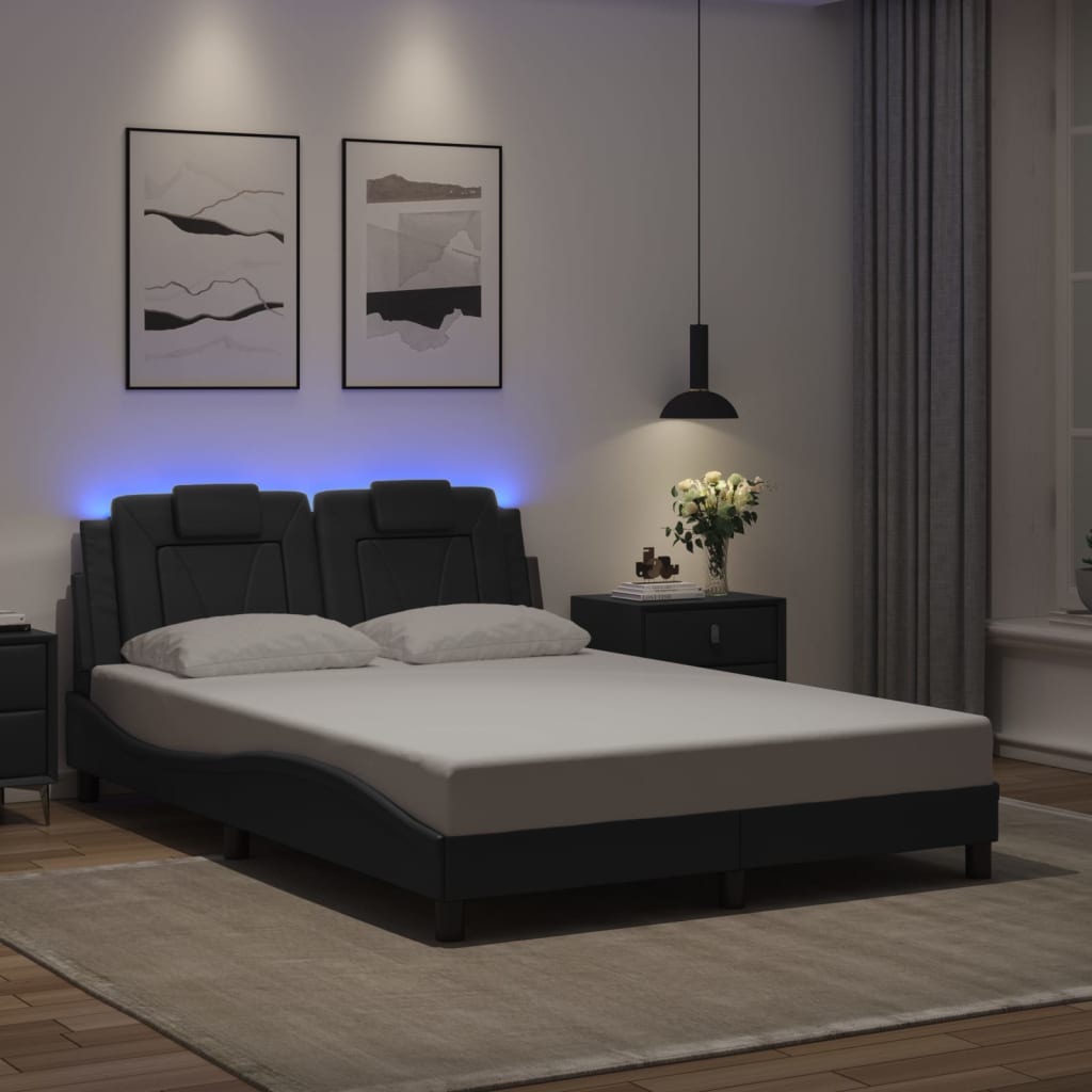 sengeramme Viana med LED uden madras 140x200 cm sort
