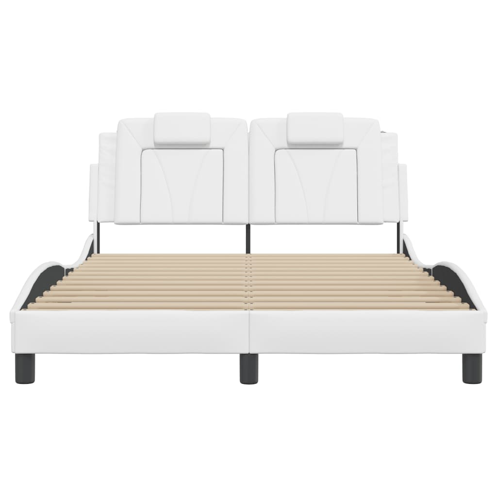sengeramme Viana med LED uden madras 140x200 cm hvid