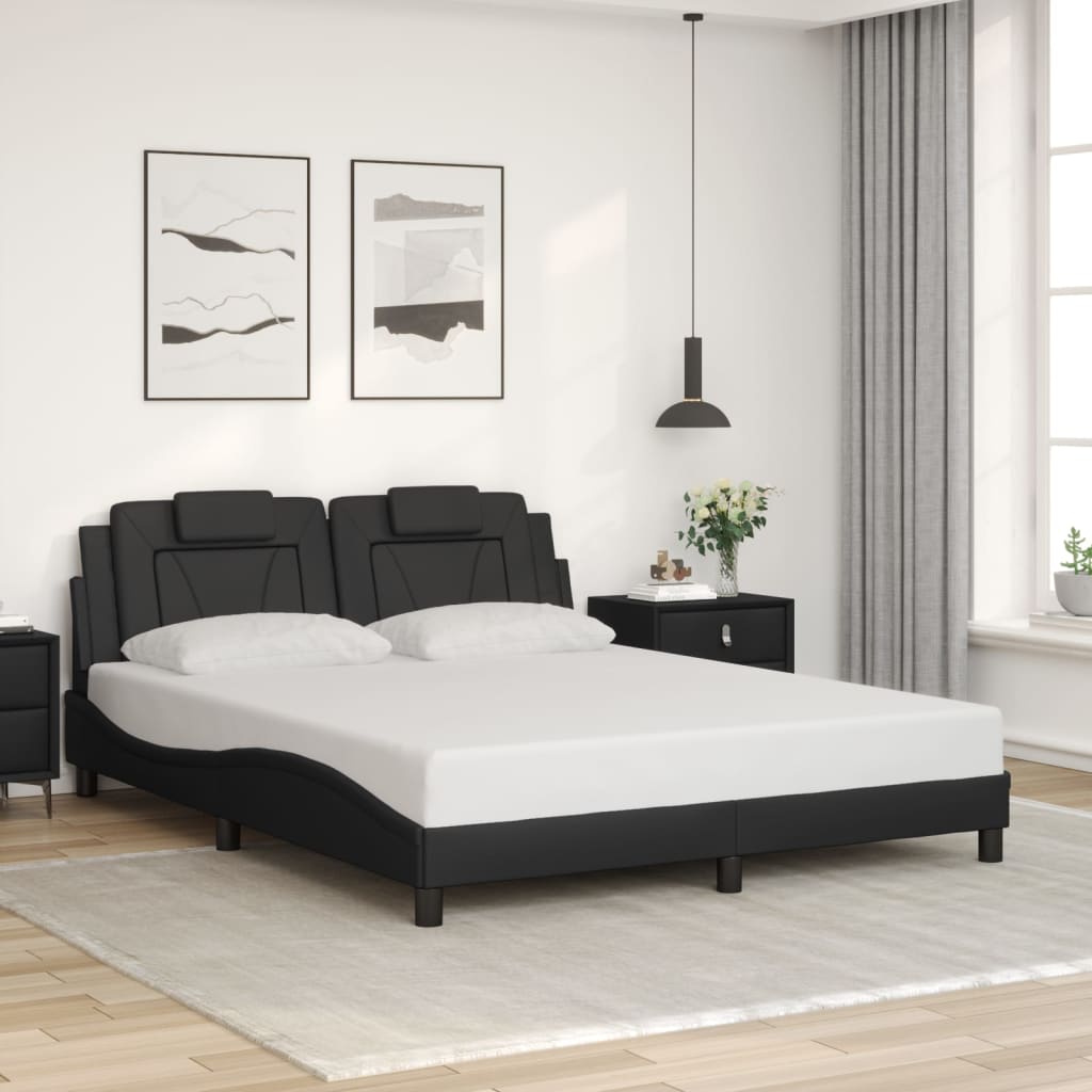 sengeramme Viana med LED uden madras 160x200 cm sort