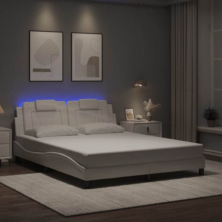 sengeramme Viana med LED uden madras 160x200 cm hvid