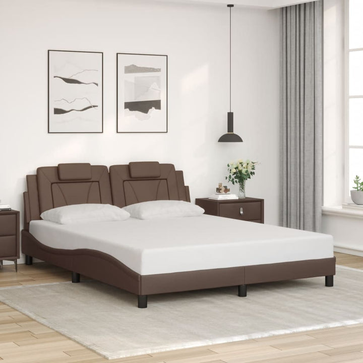 sengeramme Viana med LED uden madras 160x200 cm brun
