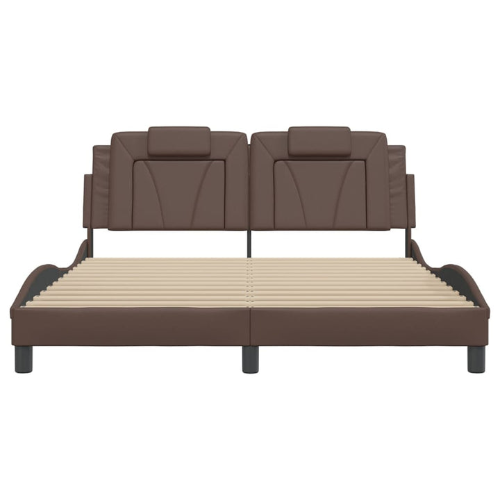 sengeramme Viana med LED uden madras 160x200 cm brun