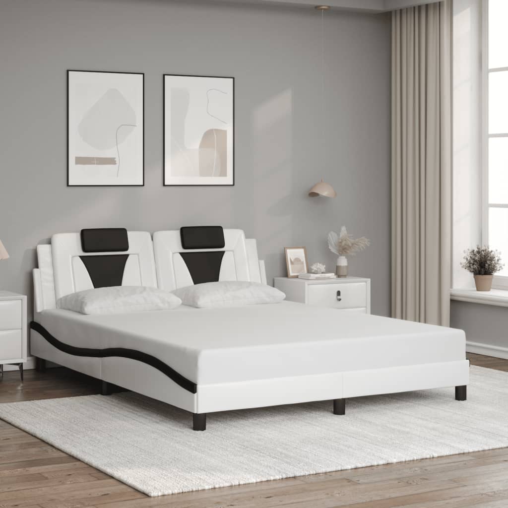 sengeramme Viana med LED uden madras 160x200 cm hvid og sort