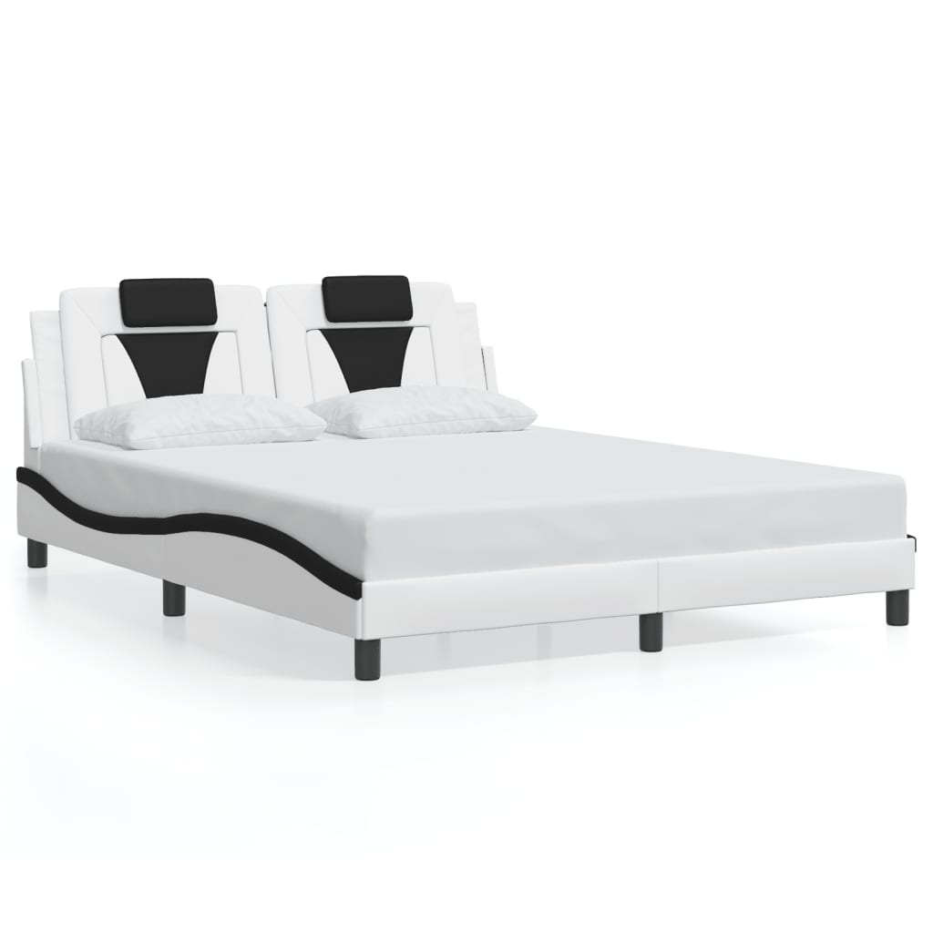 sengeramme Viana med LED uden madras 160x200 cm hvid og sort