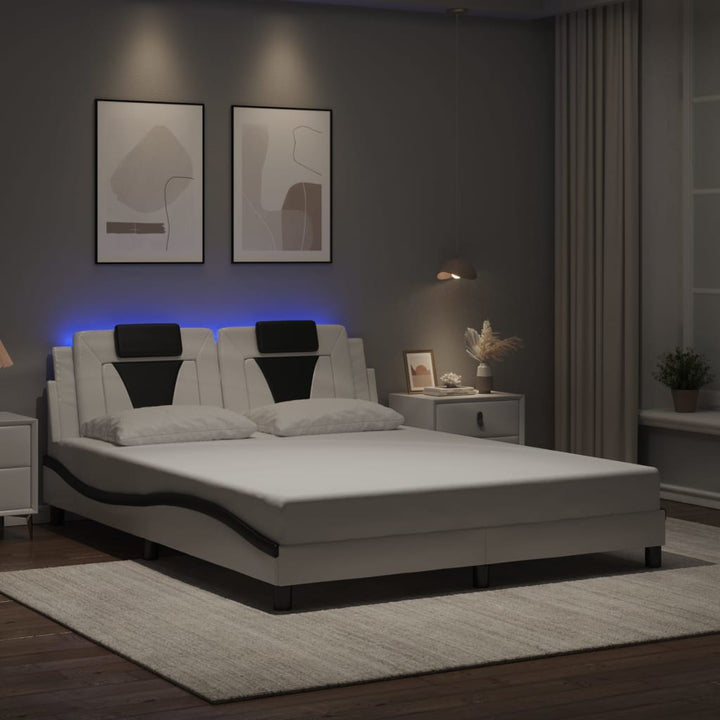 sengeramme Viana med LED uden madras 160x200 cm hvid og sort