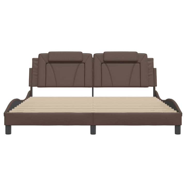 sengeramme Viana med LED uden madras 100x200 cm brun