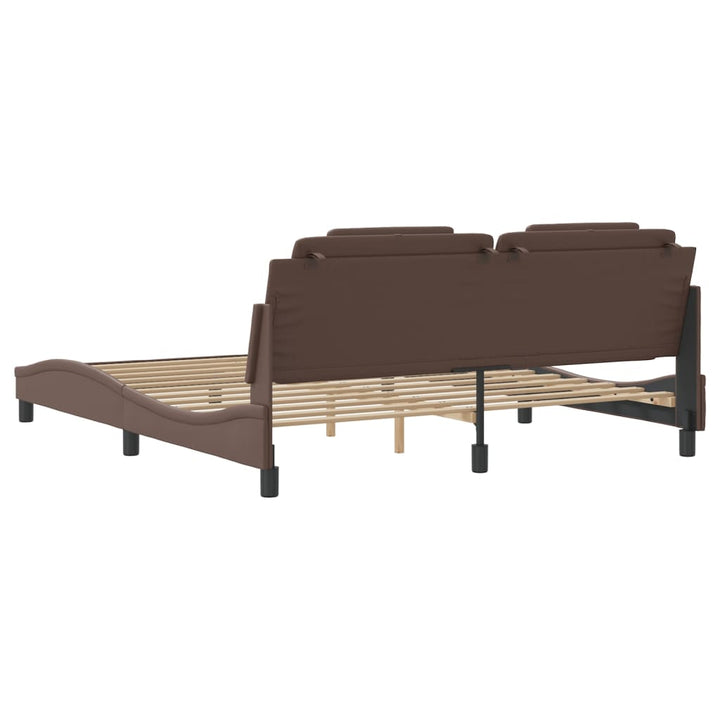 sengeramme Viana med LED uden madras 100x200 cm brun