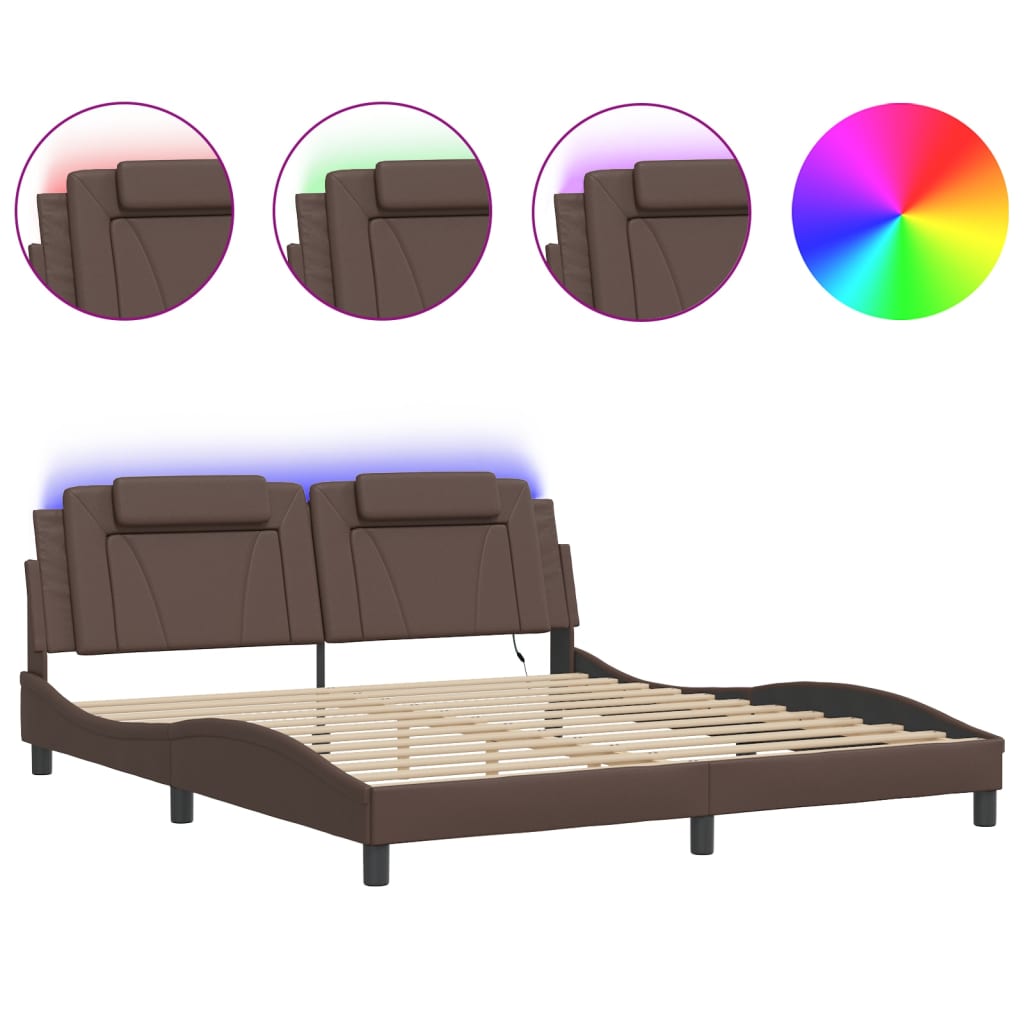 sengeramme Viana med LED uden madras 180x200 cm sort