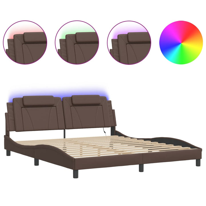 sengeramme Viana med LED uden madras 180x200 cm sort
