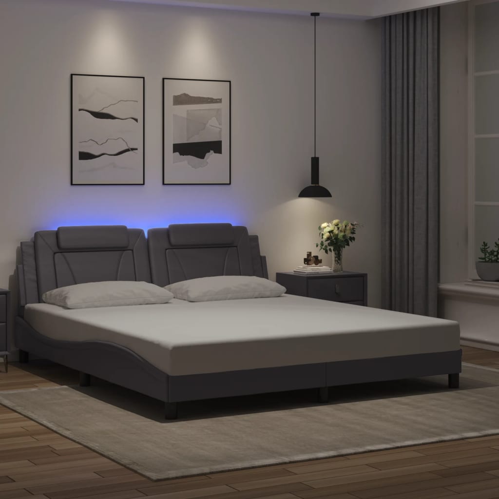 sengeramme Viana med LED uden madras 180x200 cm sort
