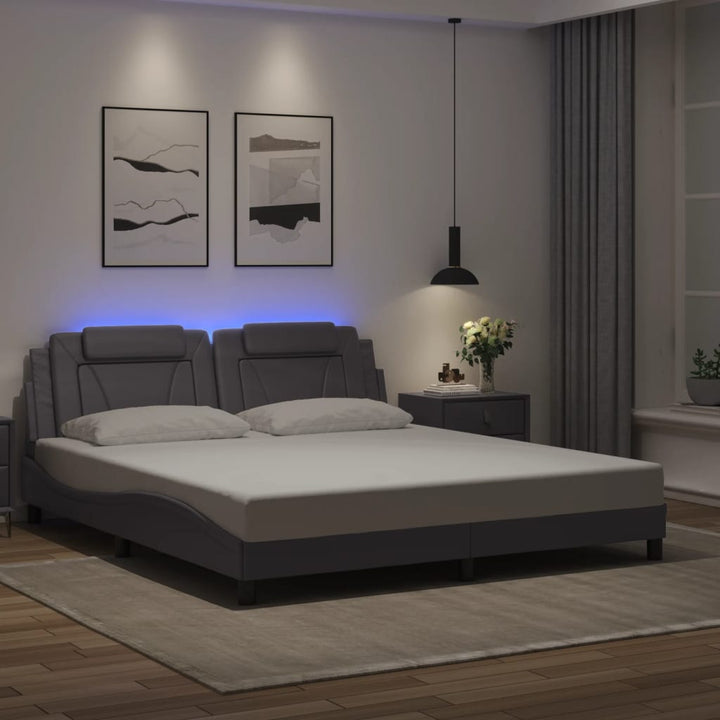 sengeramme Viana med LED uden madras 180x200 cm sort