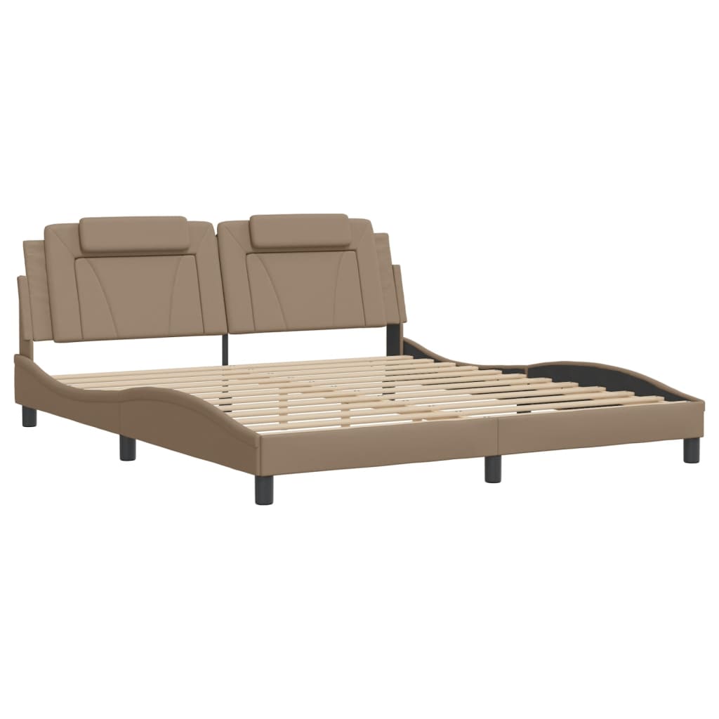 sengeramme Viana med LED uden madras 180x200 cm cappuccinofarvet