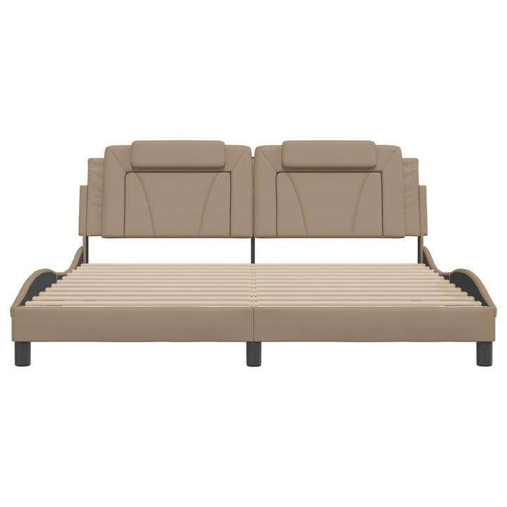sengeramme Viana med LED uden madras 180x200 cm cappuccinofarvet