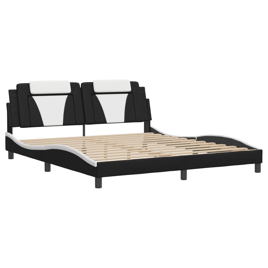 sengeramme Viana med LED uden madras 180x200 cm sort og hvid
