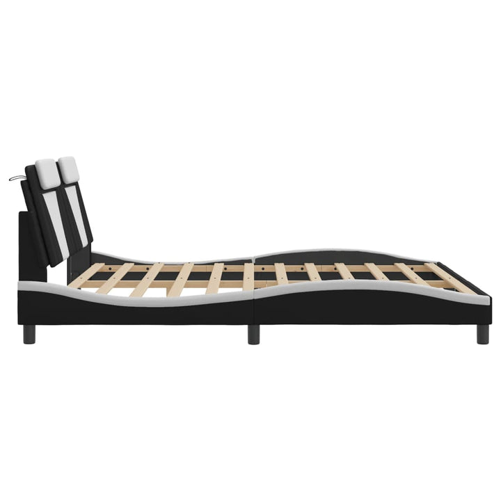 sengeramme Viana med LED uden madras 180x200 cm sort og hvid