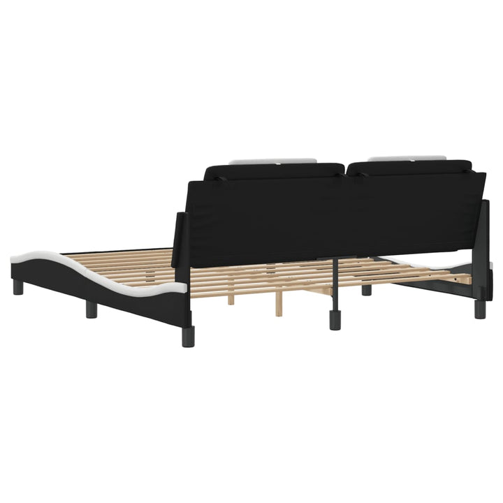 sengeramme Viana med LED uden madras 180x200 cm sort og hvid