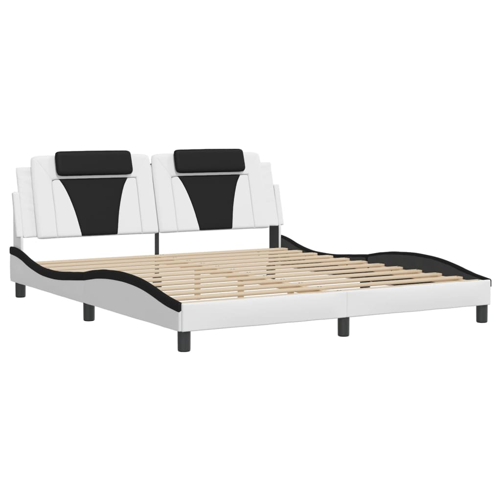 sengeramme Viana med LED uden madras 180x200 cm sort og hvid