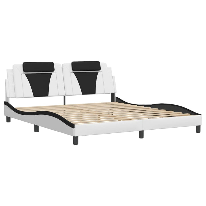 sengeramme Viana med LED uden madras 180x200 cm sort og hvid