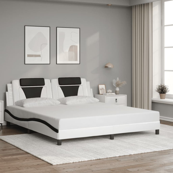 sengeramme Viana med LED uden madras 180x200 cm sort og hvid