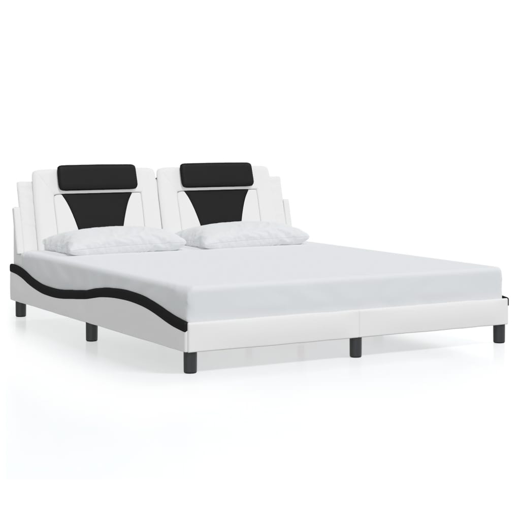 sengeramme Viana med LED uden madras 180x200 cm sort og hvid