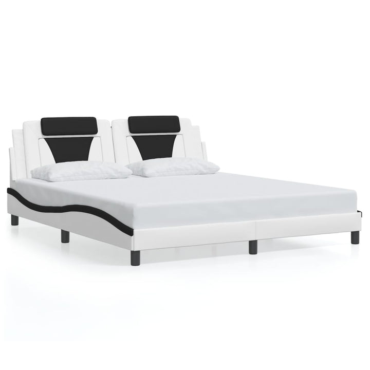 sengeramme Viana med LED uden madras 180x200 cm sort og hvid