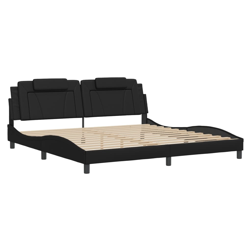 sengeramme Viana med LED uden madras 200x200 cm sort