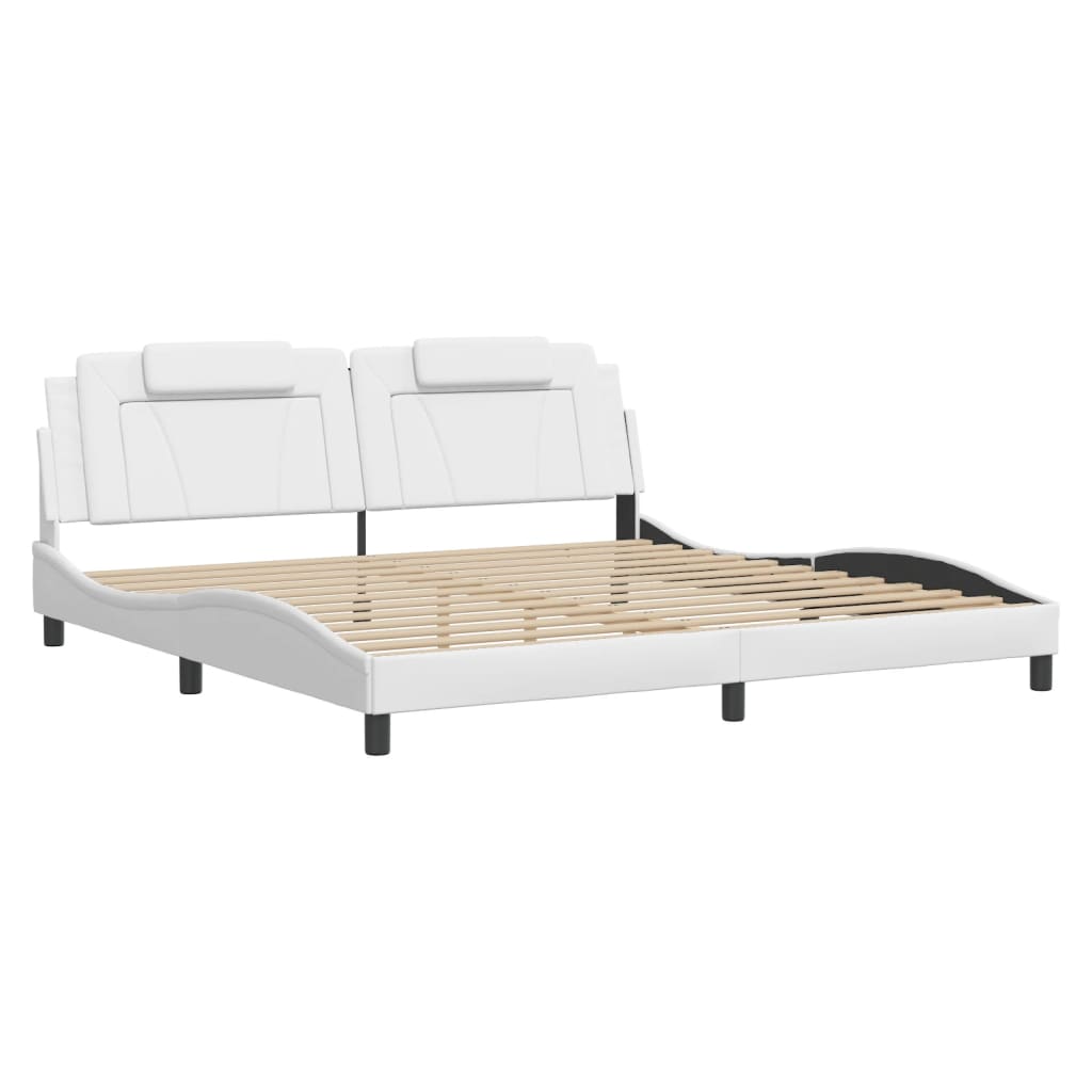 sengeramme Viana med LED uden madras 200x200 cm hvid