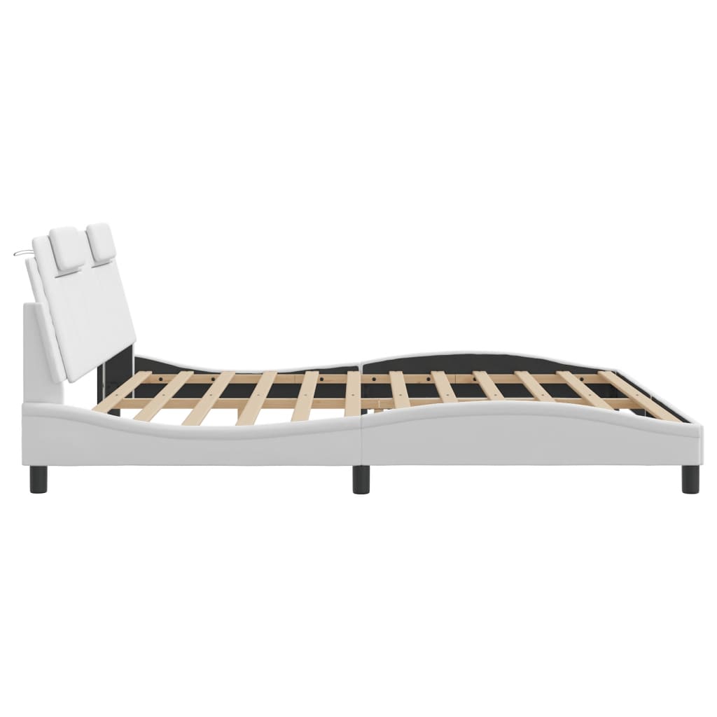 sengeramme Viana med LED uden madras 200x200 cm hvid