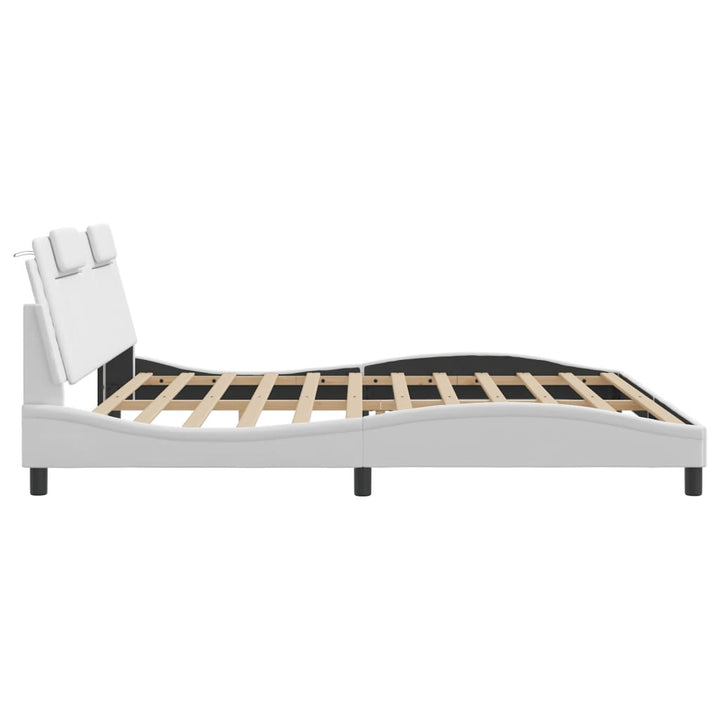 sengeramme Viana med LED uden madras 200x200 cm hvid