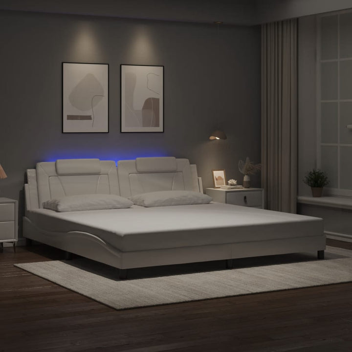 sengeramme Viana med LED uden madras 200x200 cm hvid