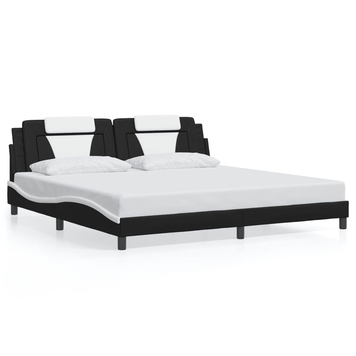 sengeramme Viana med LED uden madras 200x200 cm sort og hvid