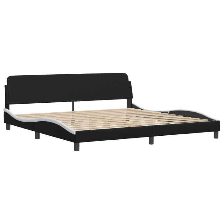 sengeramme Viana med LED uden madras 200x200 cm sort og hvid
