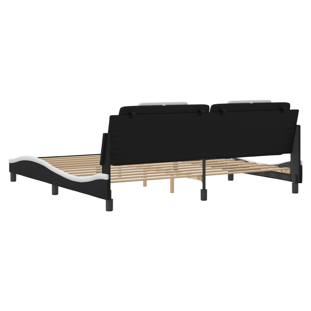 sengeramme Viana med LED uden madras 200x200 cm sort og hvid