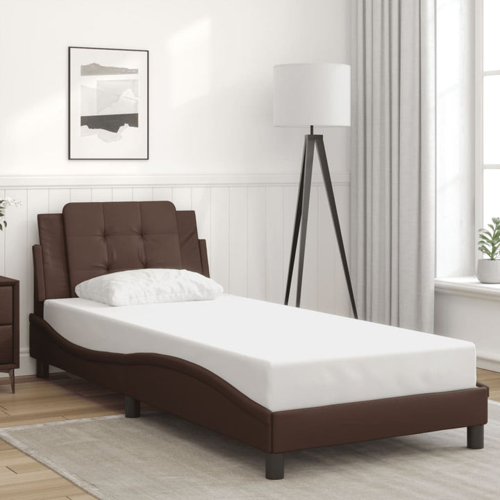sengeramme med LED uden madras Zadar 80x200 cm brun