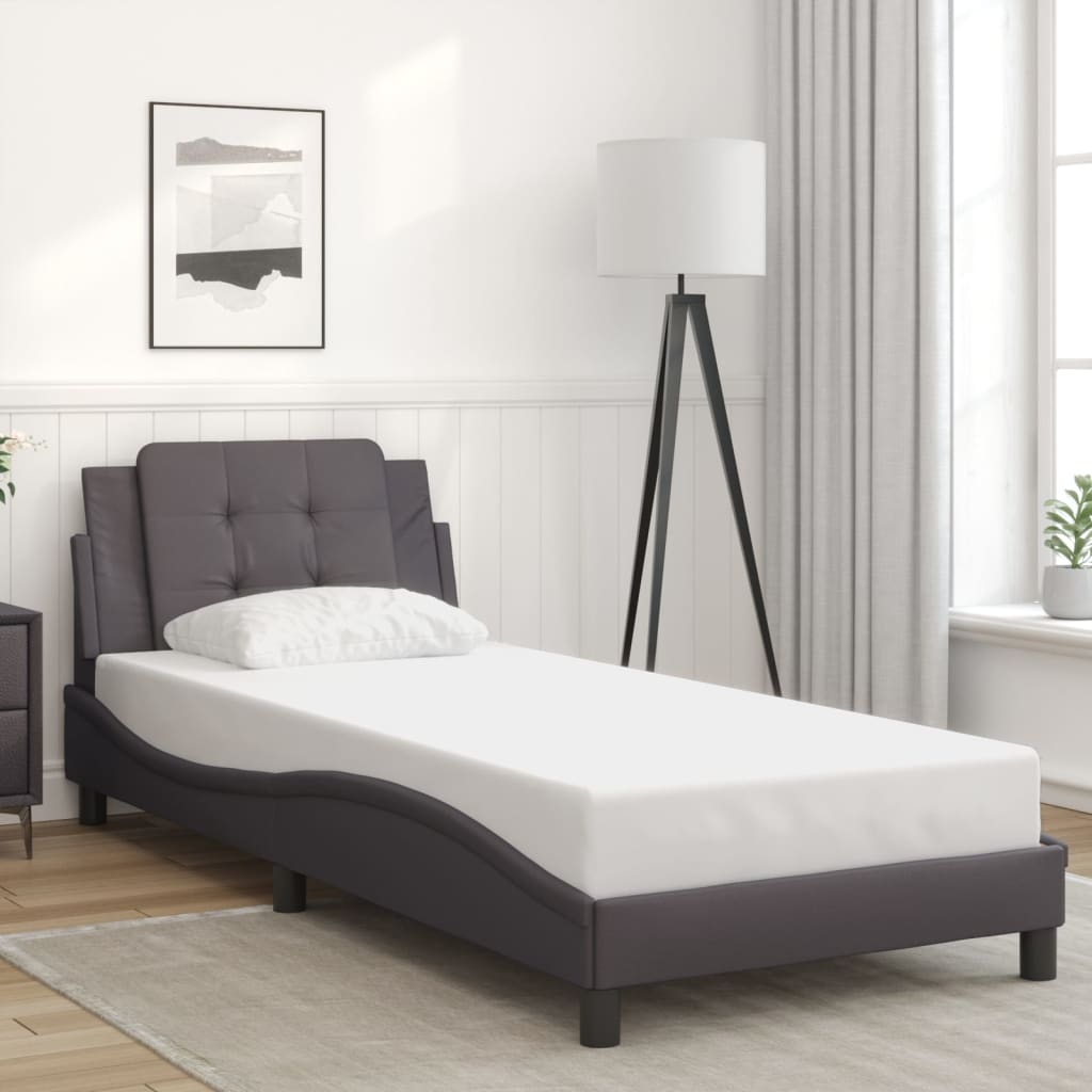 sengeramme med LED uden madras Zadar 80x200 cm grå