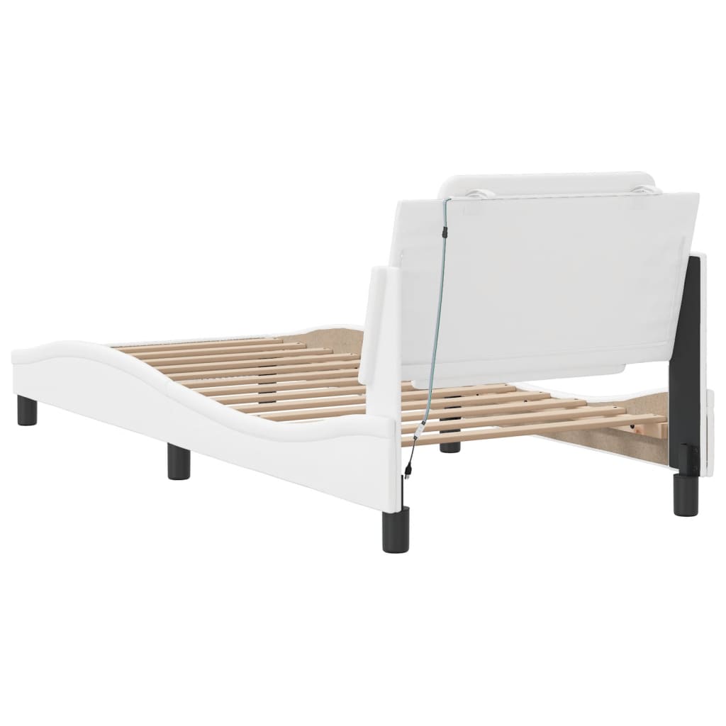sengeramme med LED uden madras Zadar 90x190 cm hvid