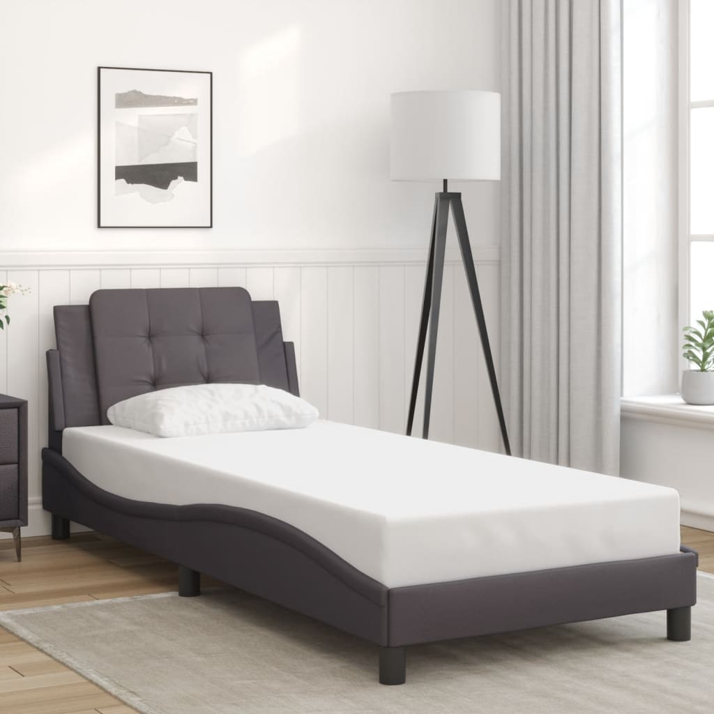 sengeramme med LED uden madras Zadar 90x190 cm grå