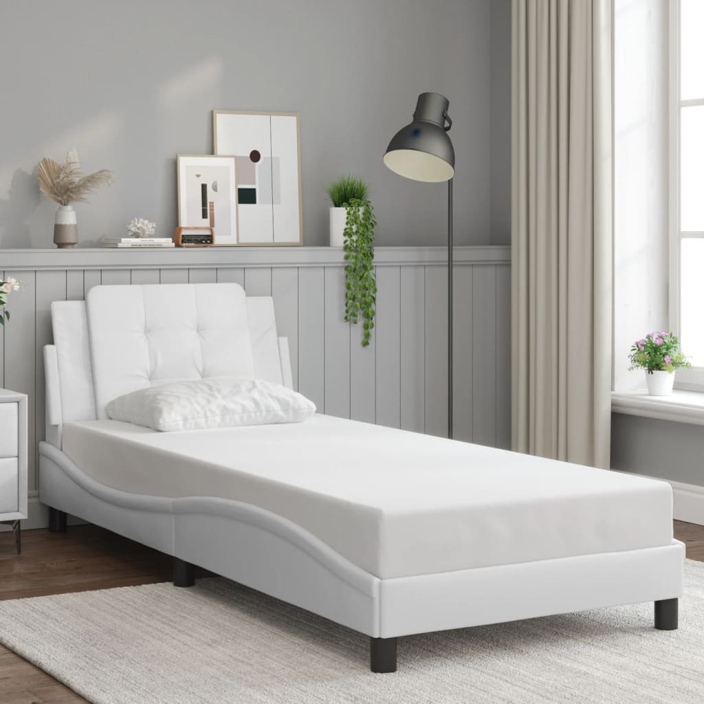 sengeramme med LED uden madras Zadar 90x200 cm hvid