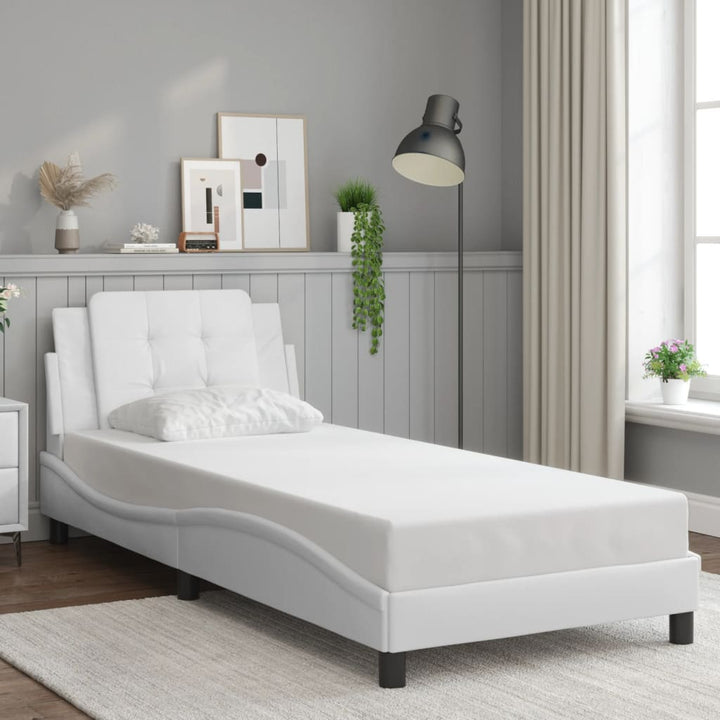 sengeramme med LED uden madras Zadar 90x200 cm hvid