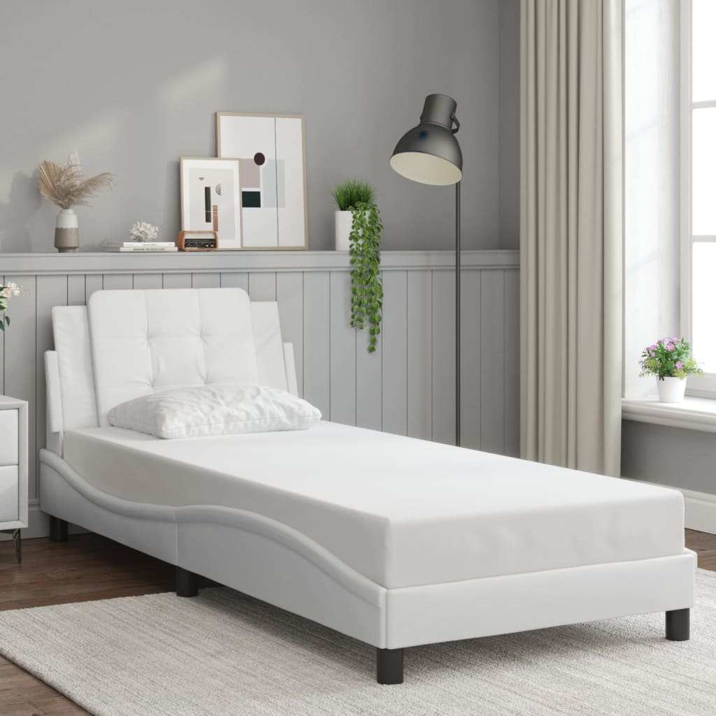 sengeramme med LED uden madras Zadar 100x200 cm hvid