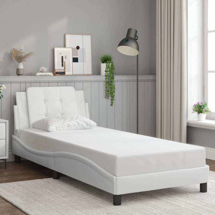sengeramme med LED uden madras Zadar 100x200 cm hvid