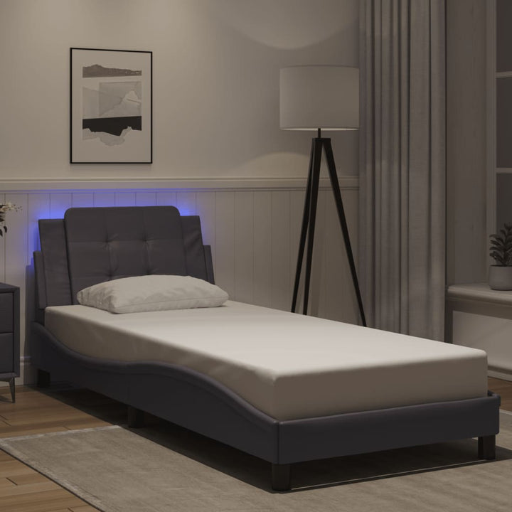 sengeramme med LED uden madras Zadar 100x200 cm grå
