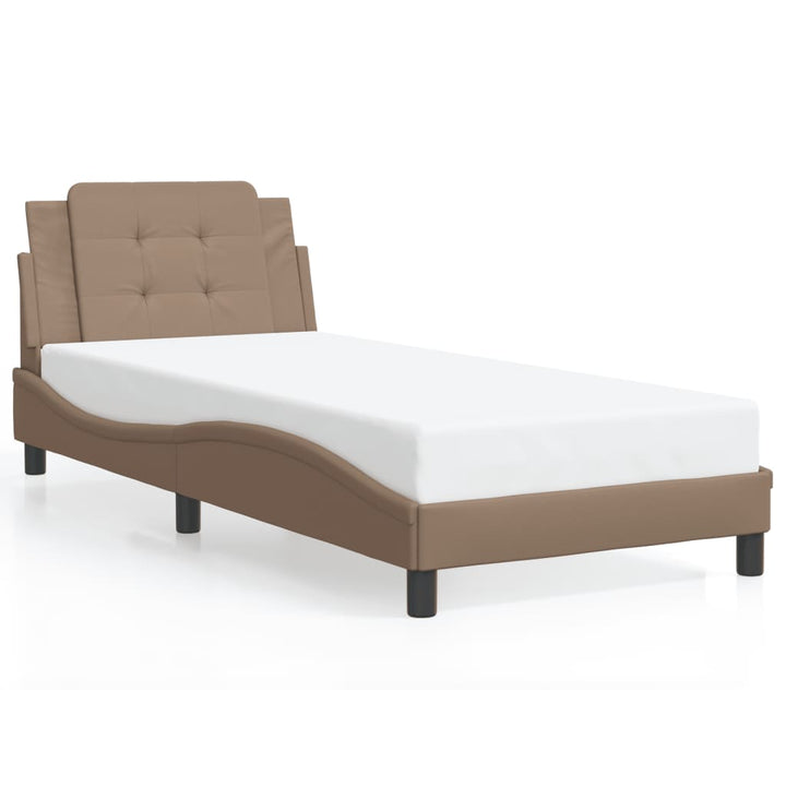 sengeramme med LED uden madras Zadar 100x200 cm cappuccinofarvet