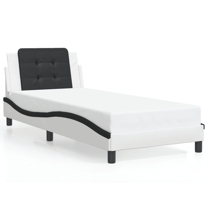 sengeramme med LED uden madras Zadar 100x200 cm hvid og sort
